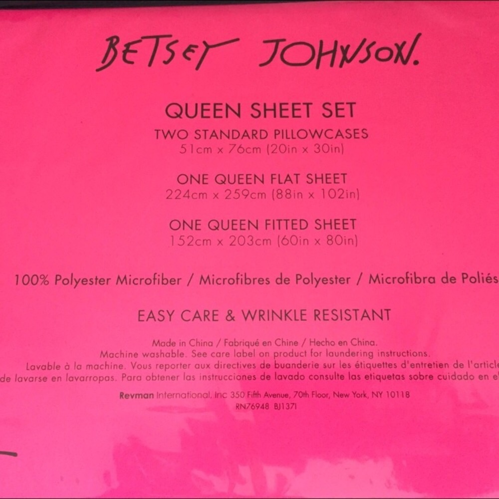 Betsey Johnson Striped Pink & Gray Skulls Sheets - Picture 8 of 8